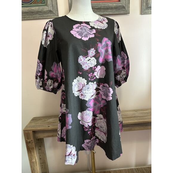 Free People Maye Poplin Tunic In Midnight Mini Dress XS - Picture 1 of 6